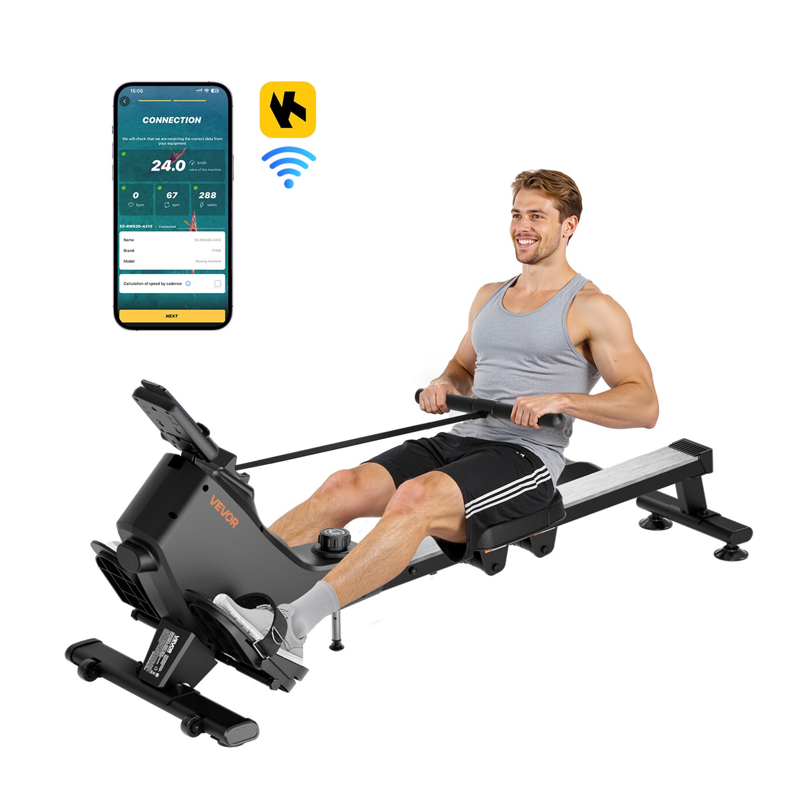 Uimoso Quiet Magnetic Rowing Machine with 16 Resistance Levels, 350LB Capacity