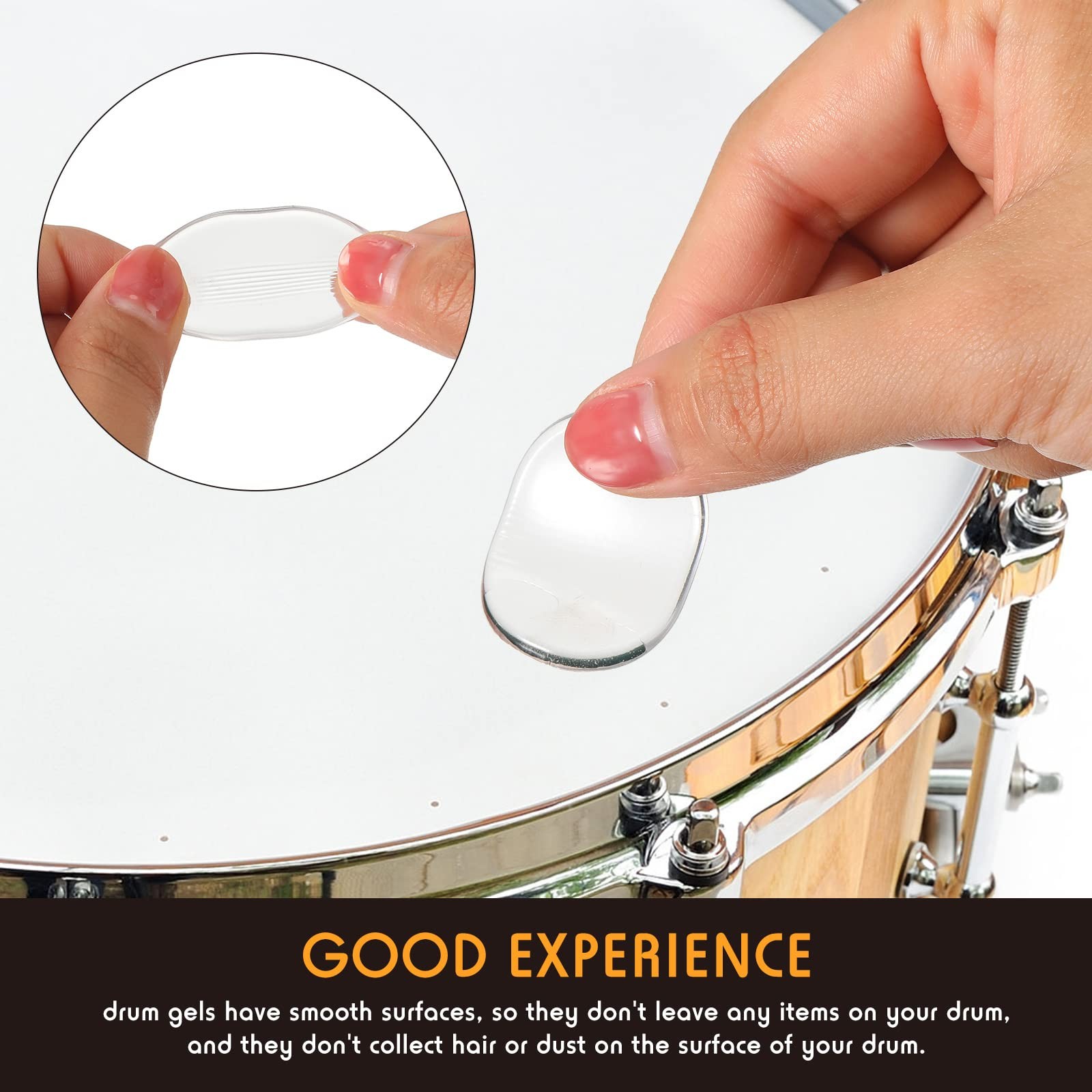 Yeshone 60 Pieces Drum Dampeners Gel Pads Silicone Soft Moon Gels for clear
