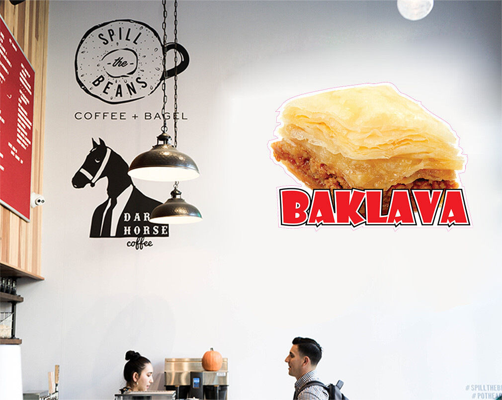 Food Truck Decals Baklava Retail Concession Concession Sign Red