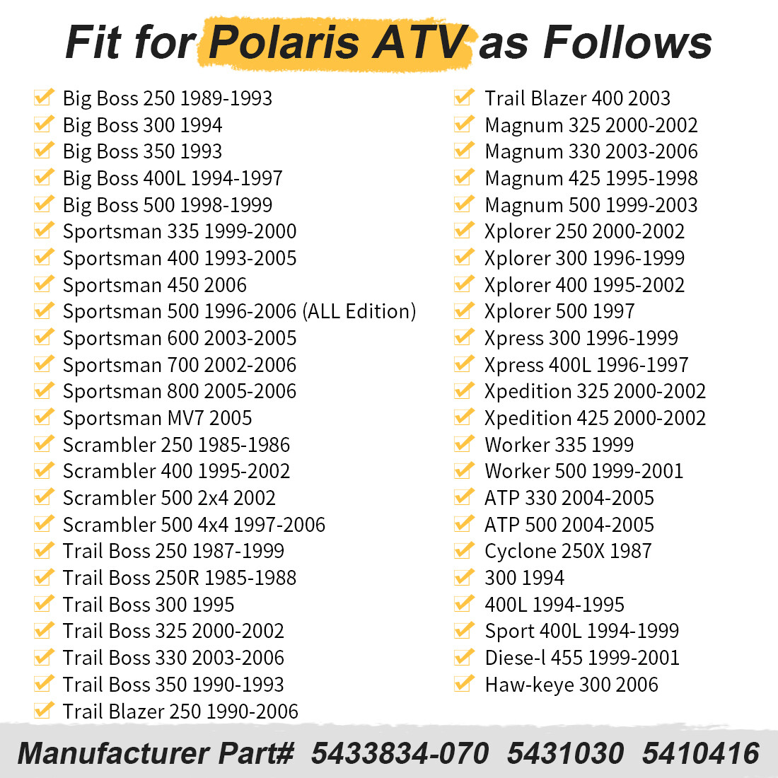 Handlebar Grips for Polaris Trail Boss 250 300 325 330 350 Trail Blazer 250 400