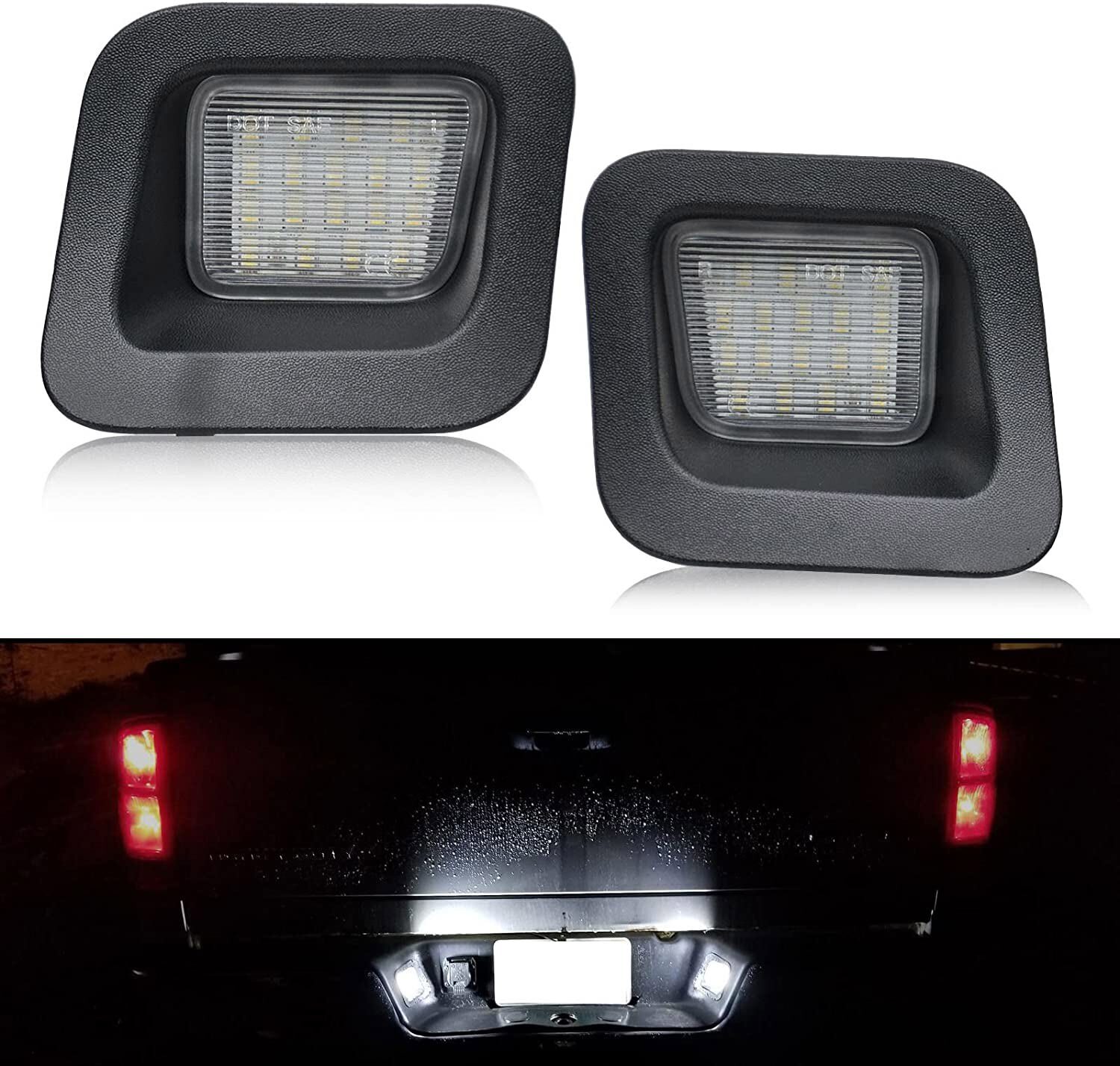 For 2003-2018 Dodge Ram 1500 2500 3500 Rear 38-SMD LED License Plate Lights Lamp