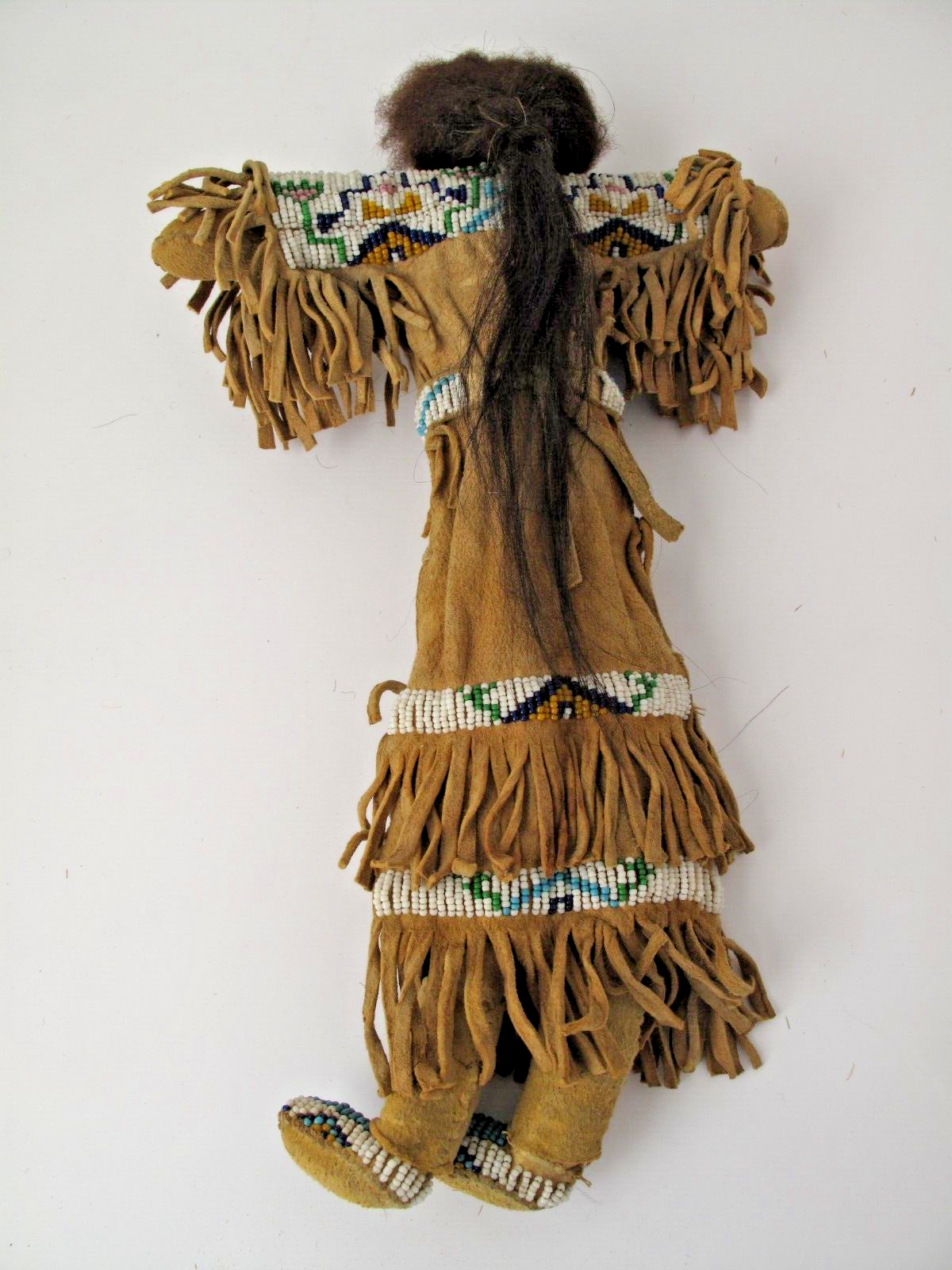 Antique Native American Sioux Indian Beaded Leather Doll c. 1920 or Earlier