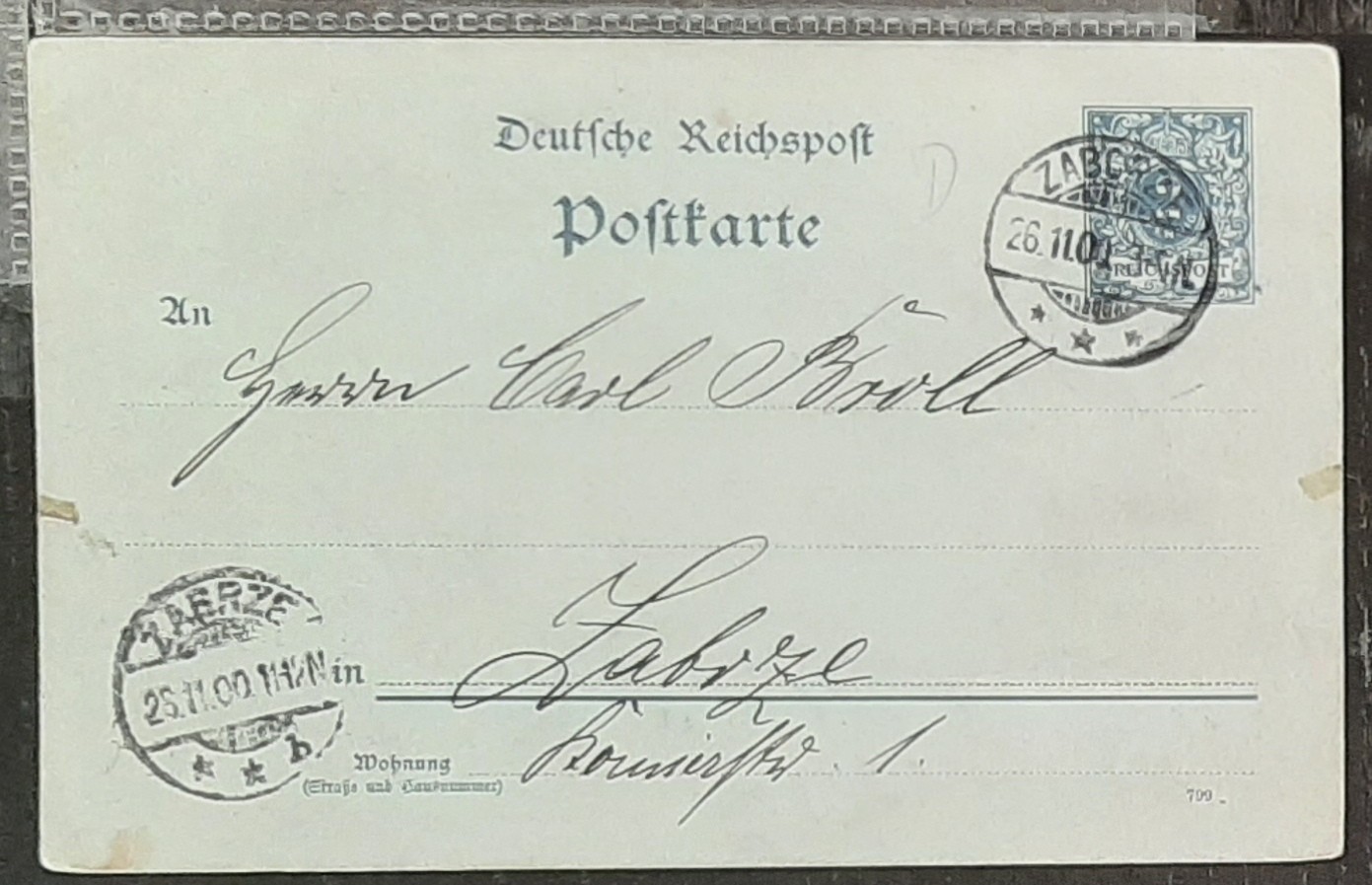 y(GER-858) GERMANY 1900 REICHPOST 2pf postal postcard used (3) different cards