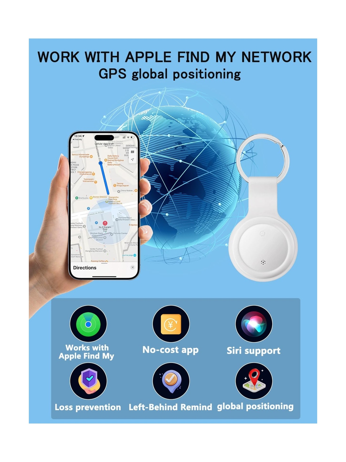 Smart Tag-4 Pack Item Finder Works with Apple Find My (iOS Only) App, Trackin...