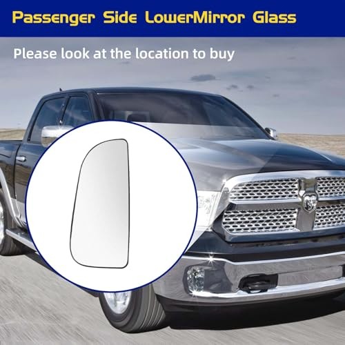 Compatible with 2010-2020 Dodge Ram 1500 2500 Driver Side Lower Mirror Glass