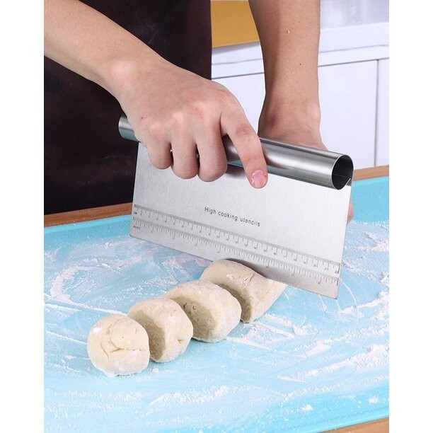 1Stainless Steel Bench Scraper / Chopper With Ruler Dough Cutter Chopper Kitchen