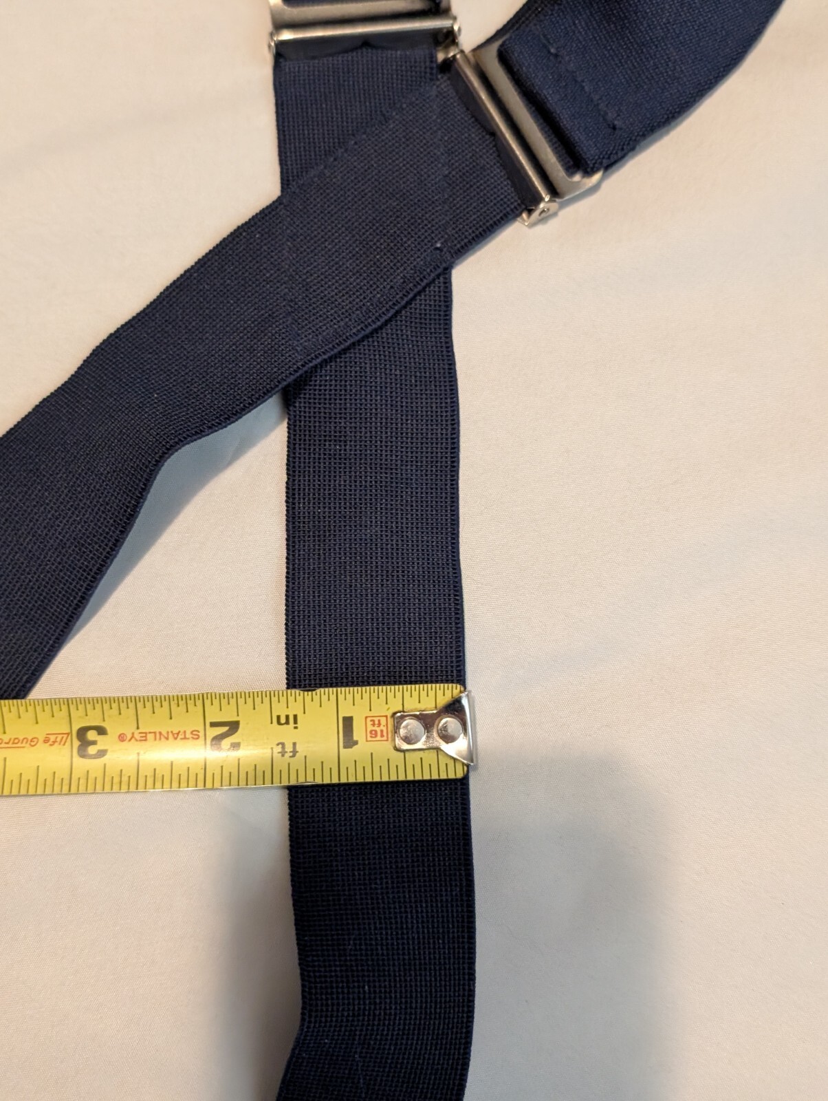 Youth/Teen Front To Back 4 Clip Suspenders Unbranded Navy Blue 1-3/8" Wide