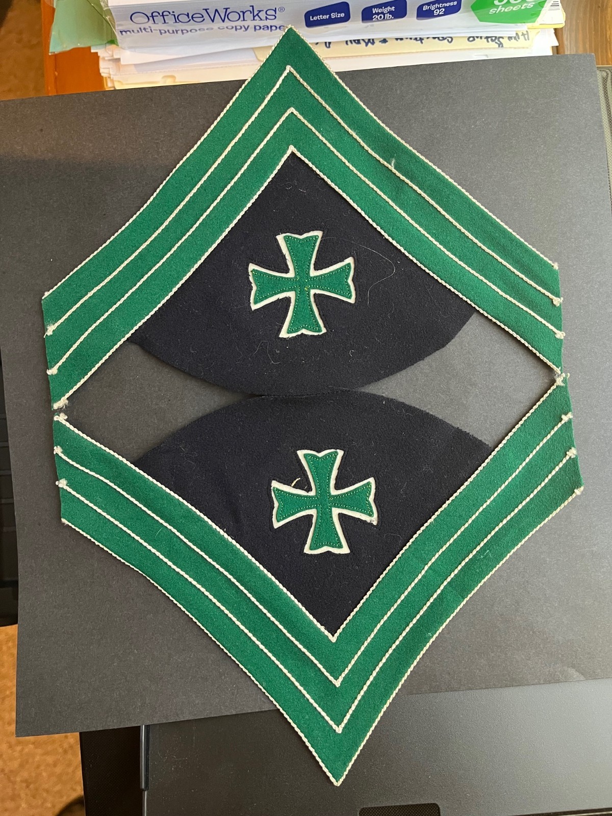 Pair Indian & Spanish American War US Army Medical Corps Chevrons Patch