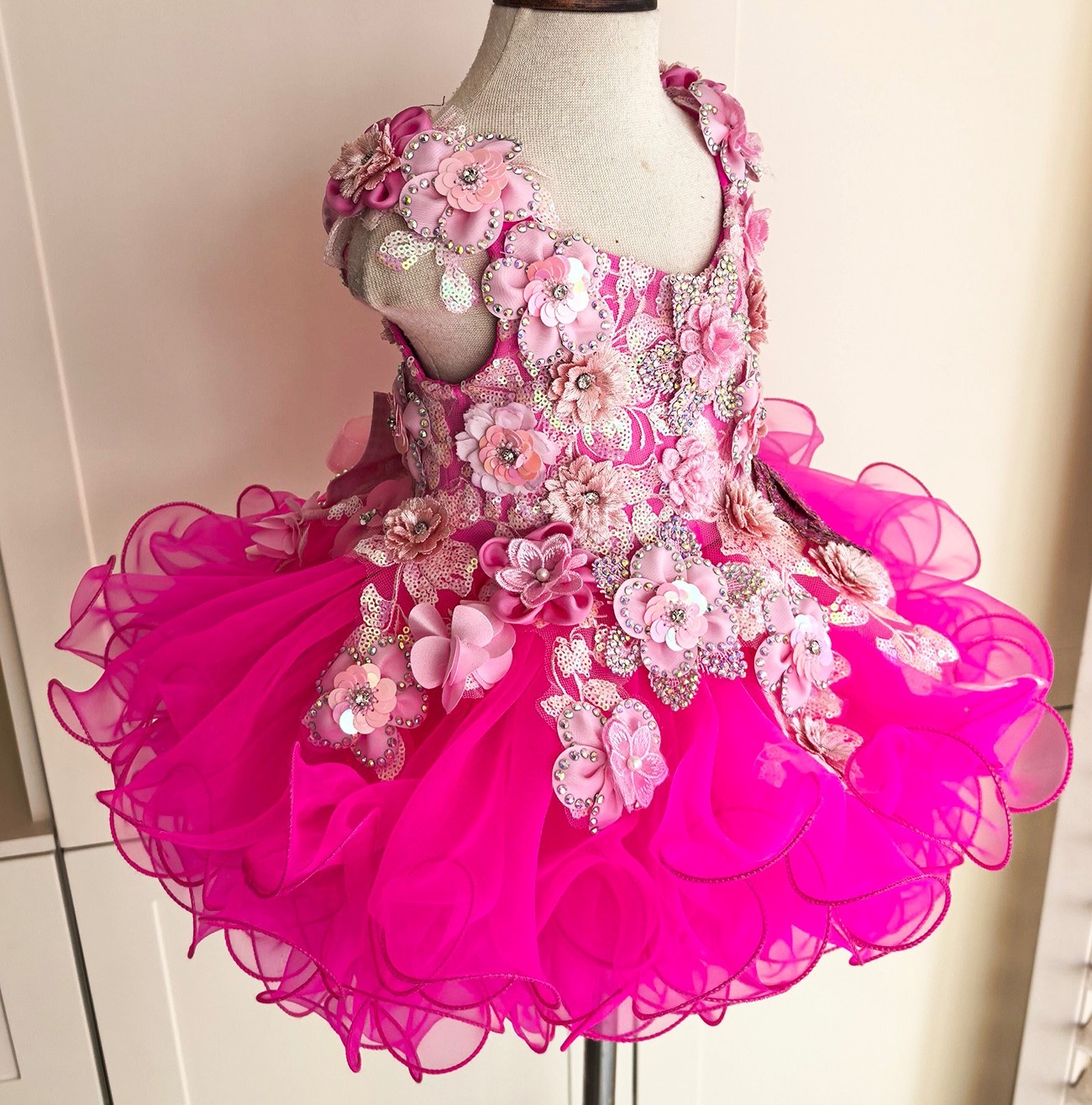 Jenniferwu Infant Toddler Baby Girl Handmade Beaded Birthday Princess Dress