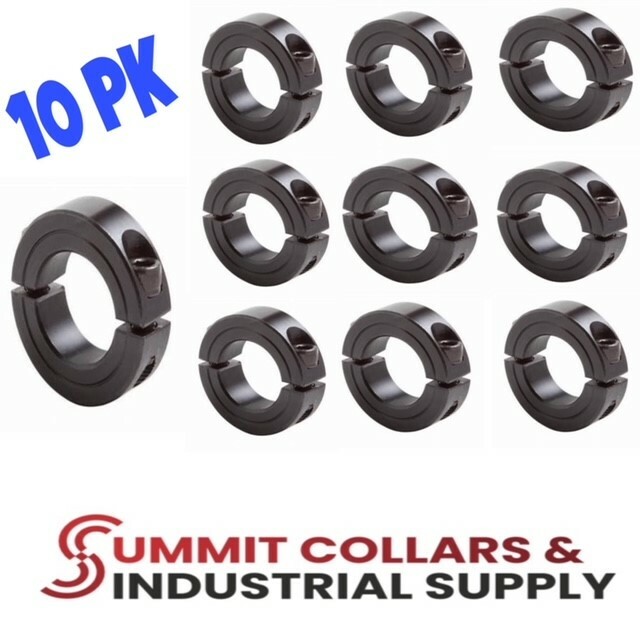 1-1/2” Bore DOUBLE SPLIT STEEL (10 PCS) CLAMPING SHAFT COLLAR BLACK OXIDE