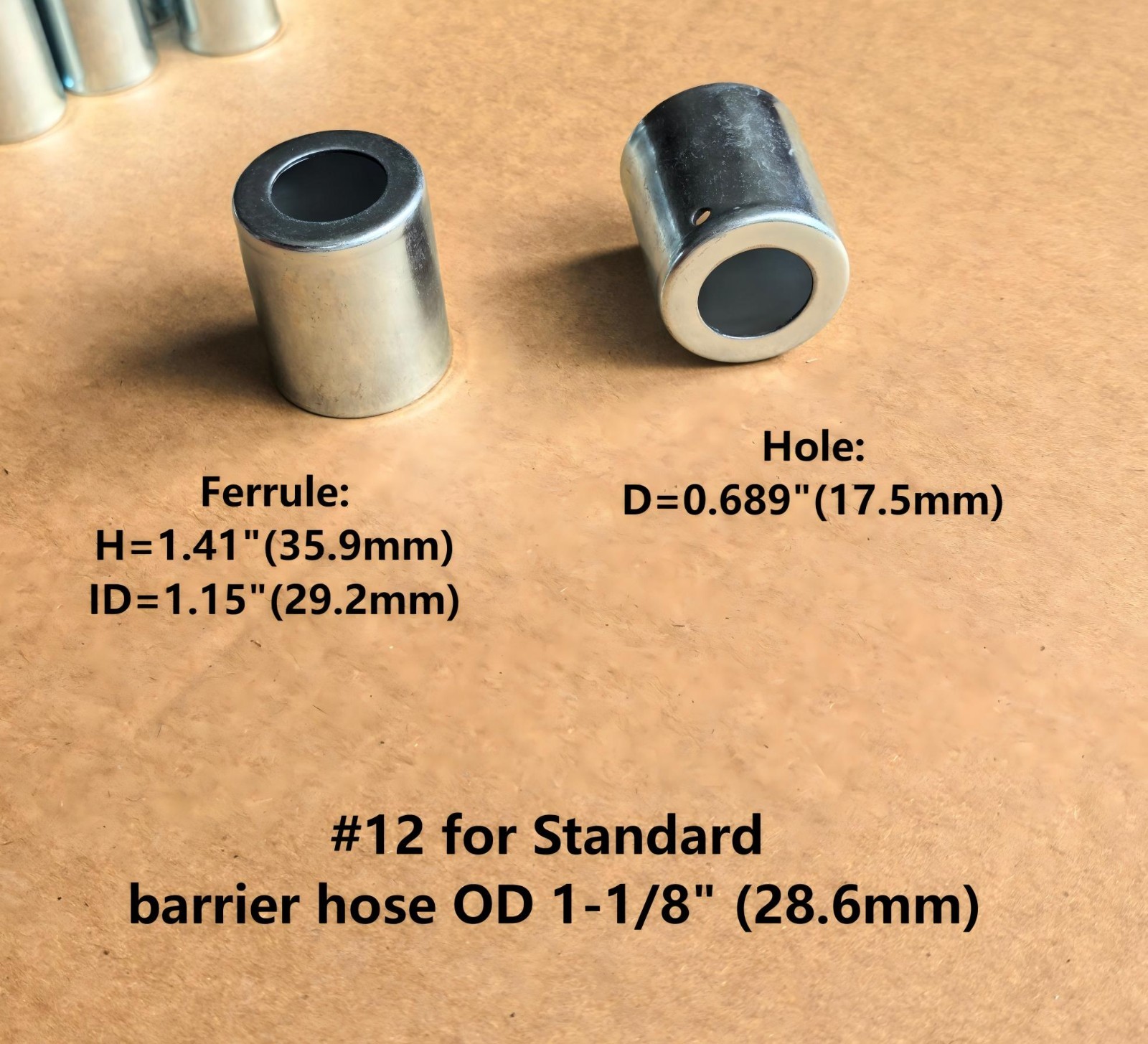 Steel A/C Beadlock Fitting Crimp Ferrules Asst #6 #8 #10 & #12 STANDARD 16pcs