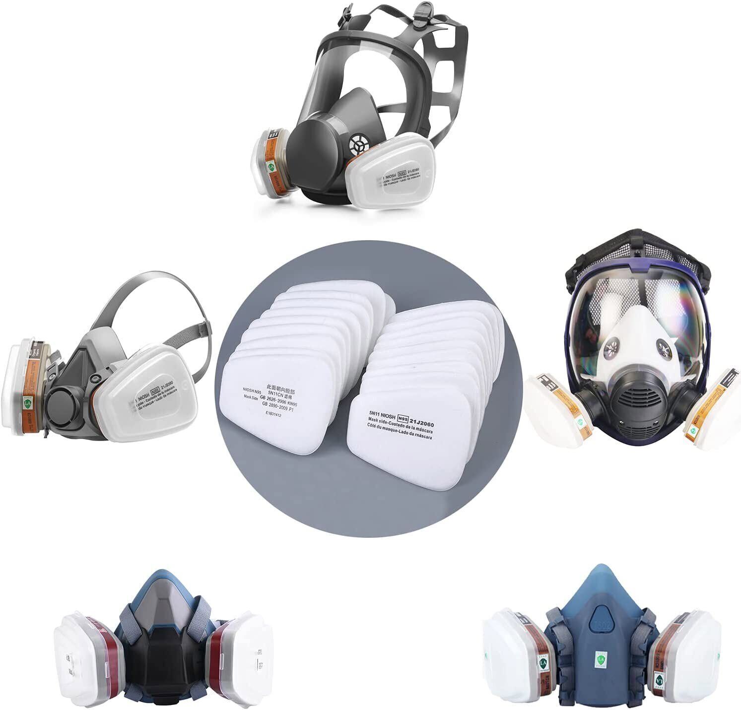 100pcs 5N11 Cotton Filter Replacement For 6100 6200 6800 7502 Respirator Filters