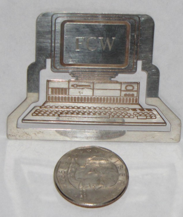 Tiffany & Company Sterling Silver 1990s Personal Computer Bookmark w/ Monogram