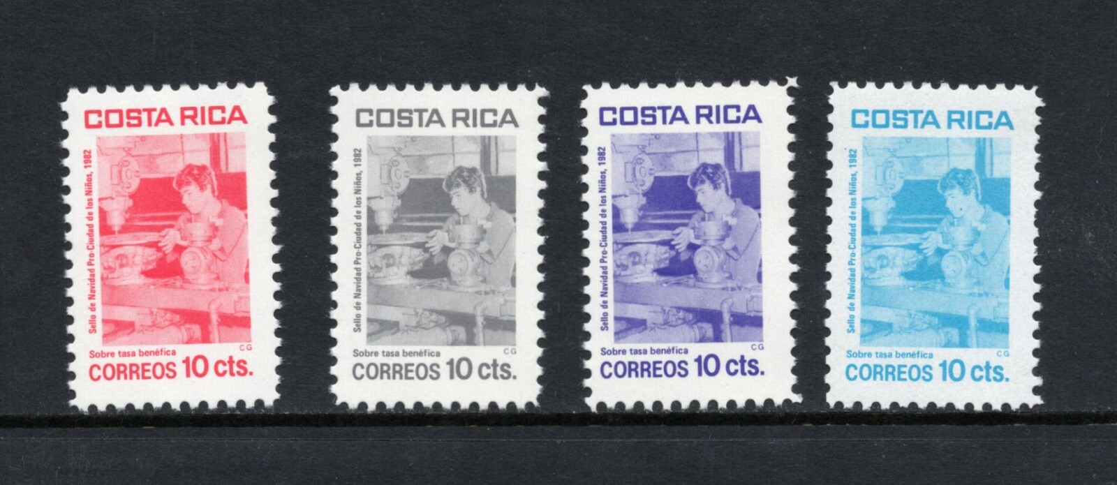 R6055   Costa Rica   1982   Postal Tax   4v.   MNH