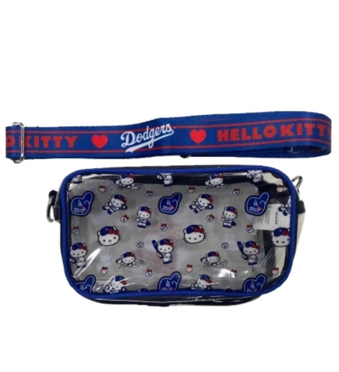 Foco Hello Kitty x Dodgers Clear Crossbody Bag | MLB Official Licensed