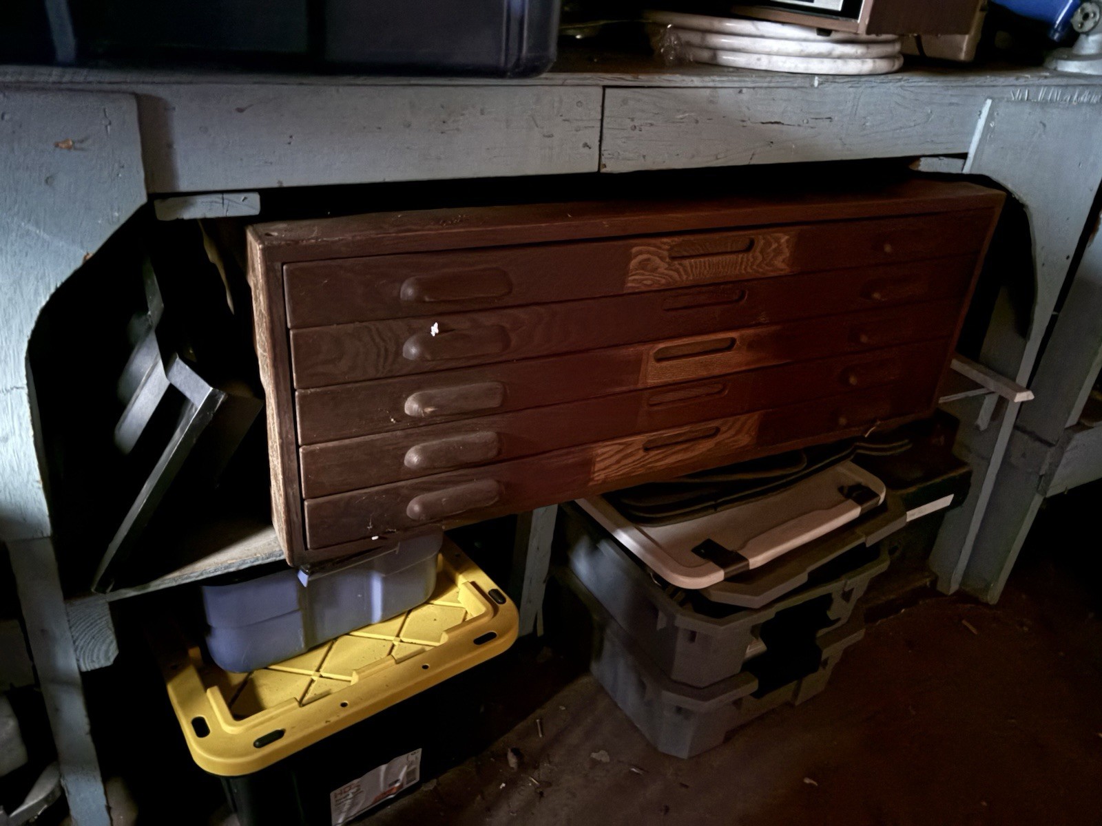 Vintage Hamilton Oak Flat Arhitect Map Blueprint Chest Of Drawers