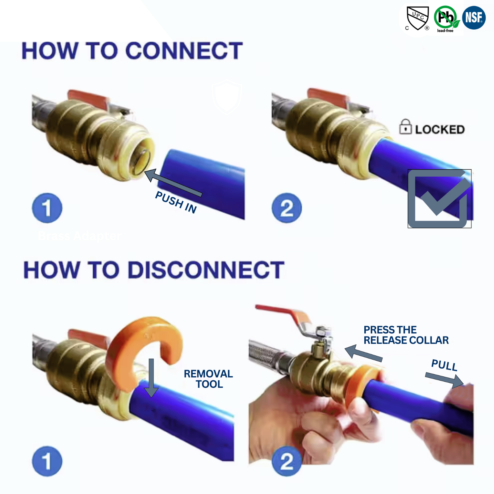 10 Pieces 3/4" X 1/2" Push Fit Reducer Coupling, Push Fit Coupling 27-3-8=10XX