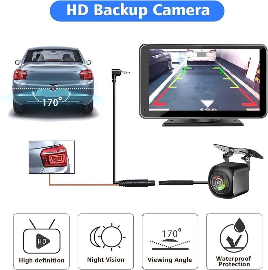 Portable Wireless with Apple CarPlay and Android Auto Screen for Car 8.9" HD