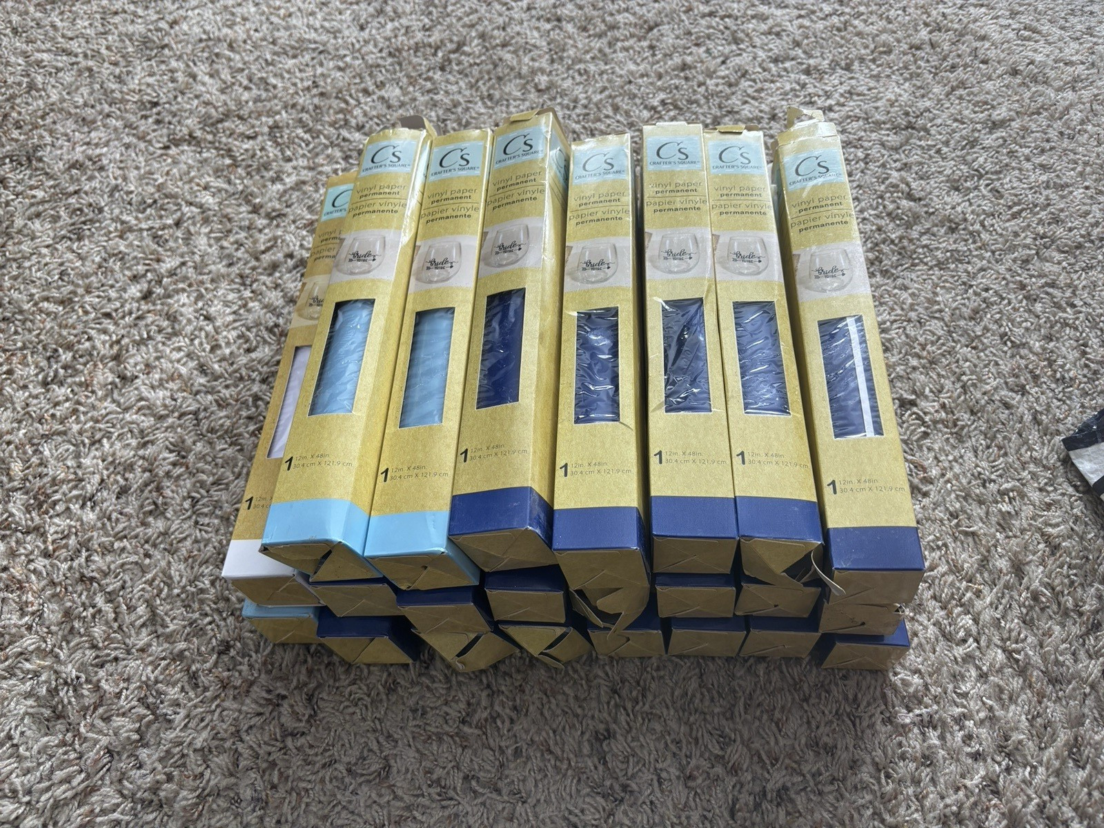 Crafter's Square Vinyl Paper Lot of of 23 - 3 Colors - 12in x 48in - New