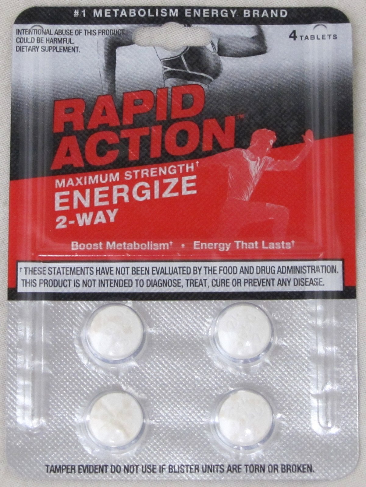 Rapid Action Energize 2 Way Lasting Energy Boost Metabolism 6 packs 24 pills