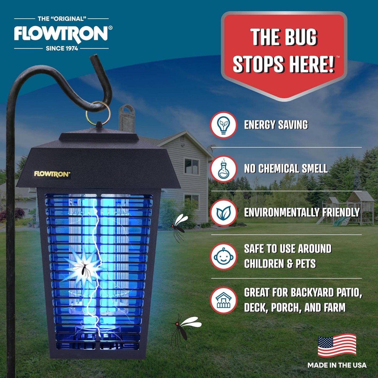 Flowtron Bug Zapper 1 Acre of Coverage w/ 40W Bulb & 5600V Killing Grid