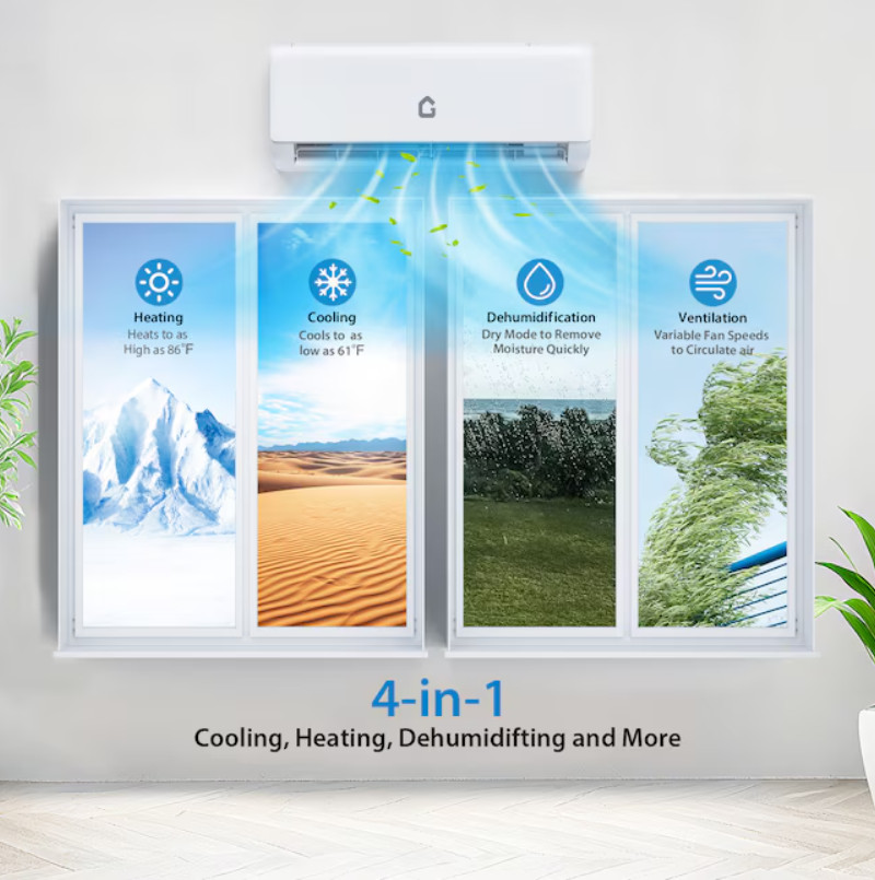 Idealhouse 9K BTU Mini Split AC Heat Pump System WiFi Remote Deal