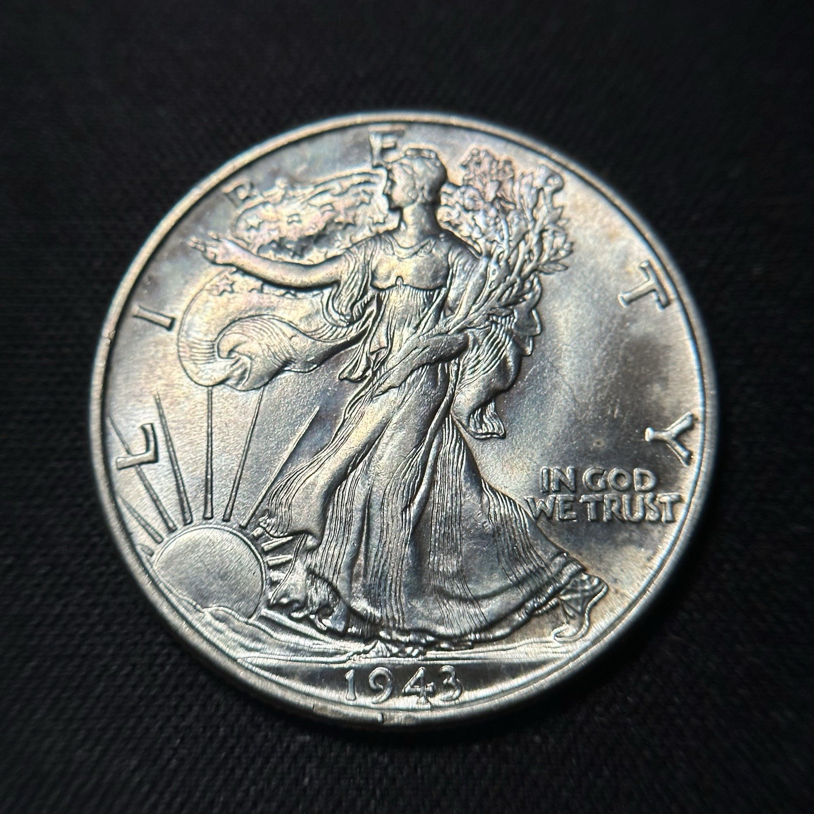 1943 Walking Liberty Half Dollar 50c High AU+ Problem Free