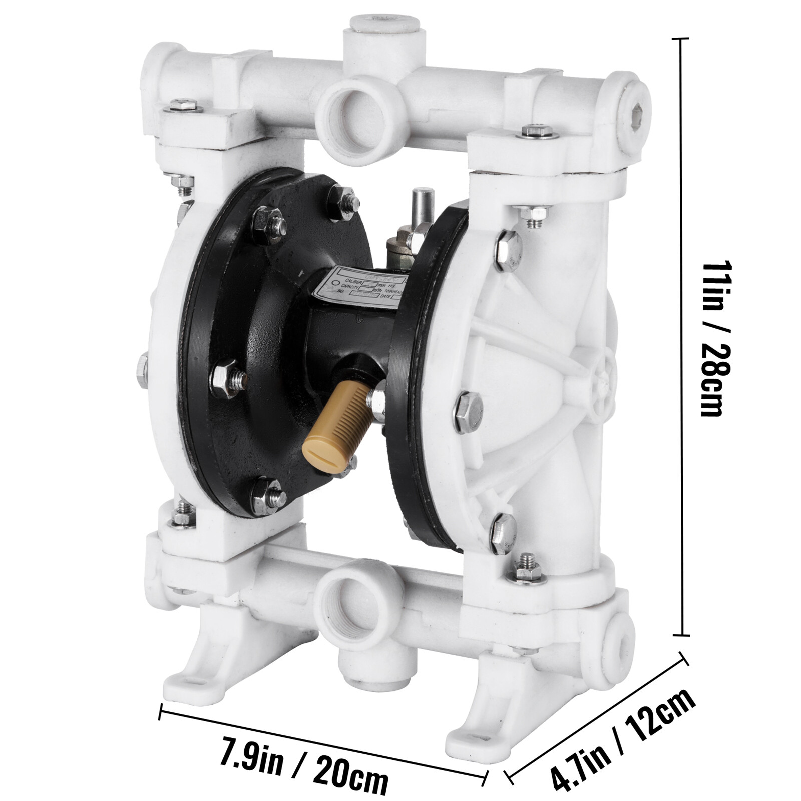 VEVOR 2.5GPM Air-Operated Double Diaphragm Pump Polypropylene
