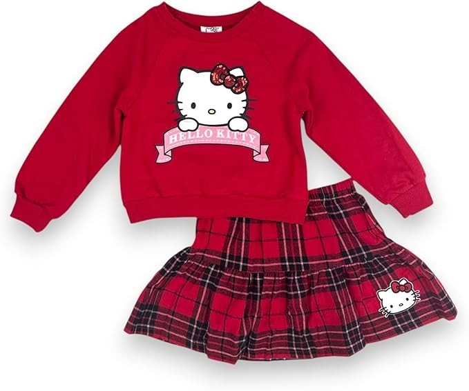 Hello Kitty Girls 2-Piece Skirt Set Size 2T 3T 4T 4 5/6 6X