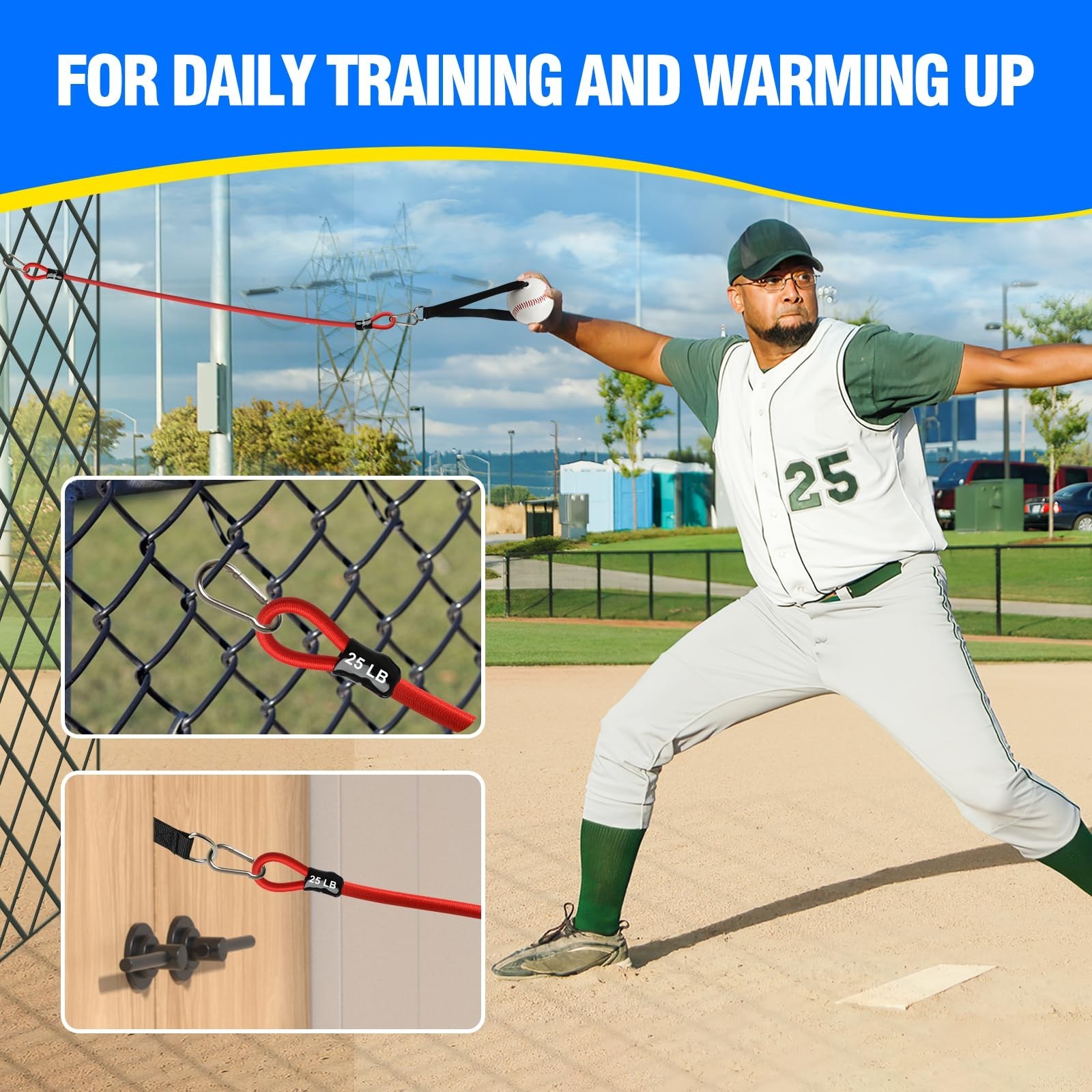 Baseball Resistance Arm Bands - Baseball Bands for Arm Strength, Durable Base...