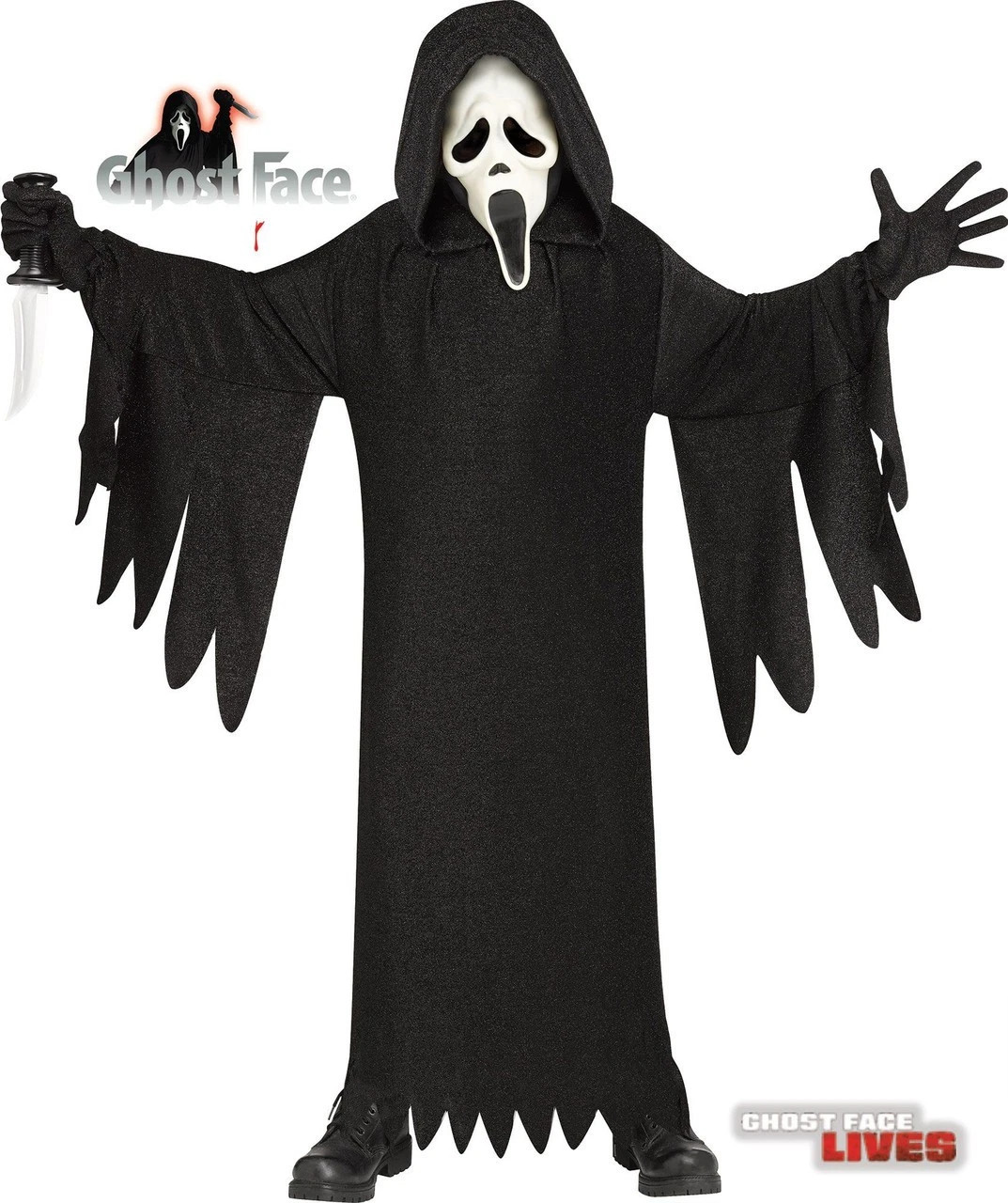 Scream Ghost Face 25th Anniversary Movie Edition Adult Costume w/gloves