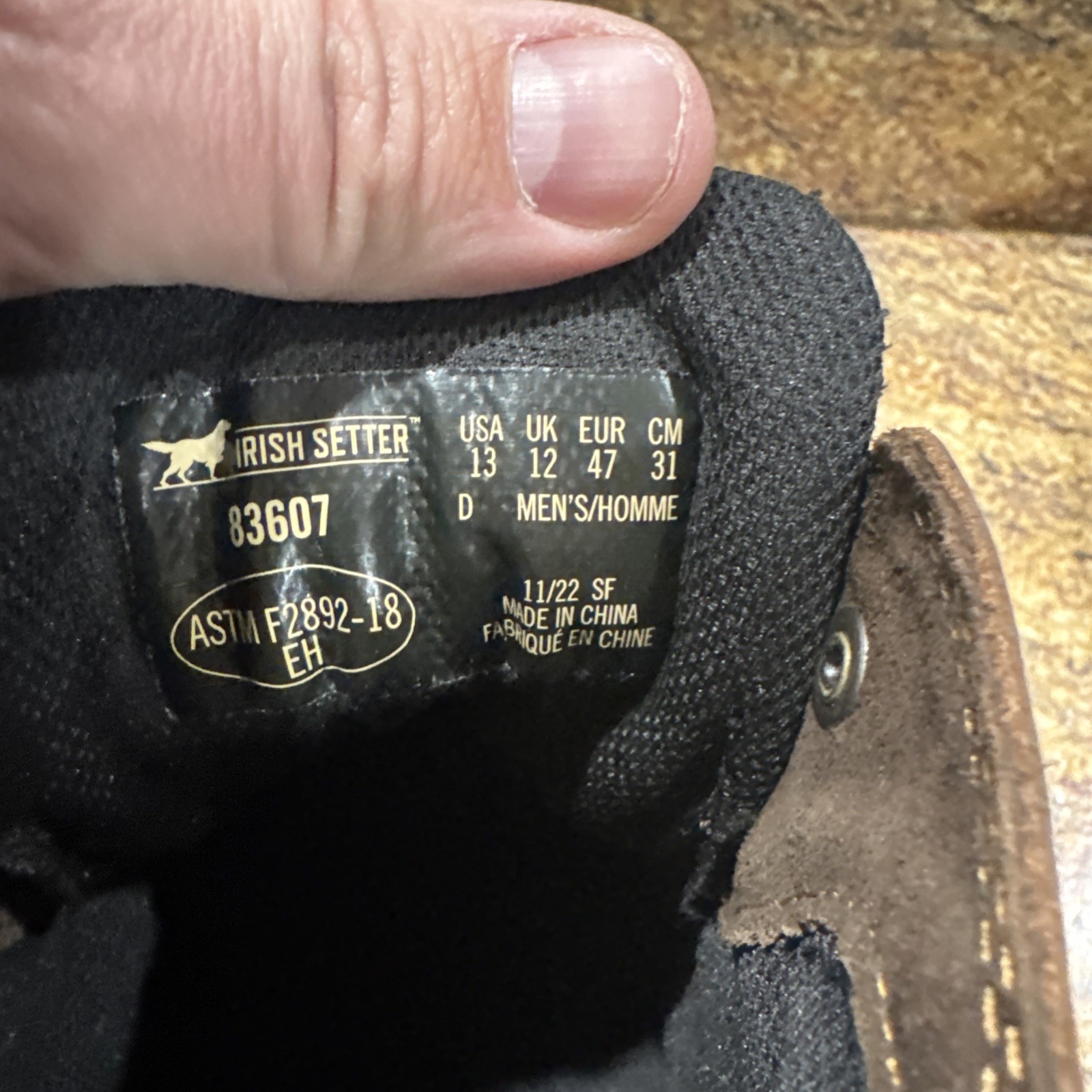 Irish Setter Ely 83607 Electrical Hazard Work Boots Brown 13 D/M