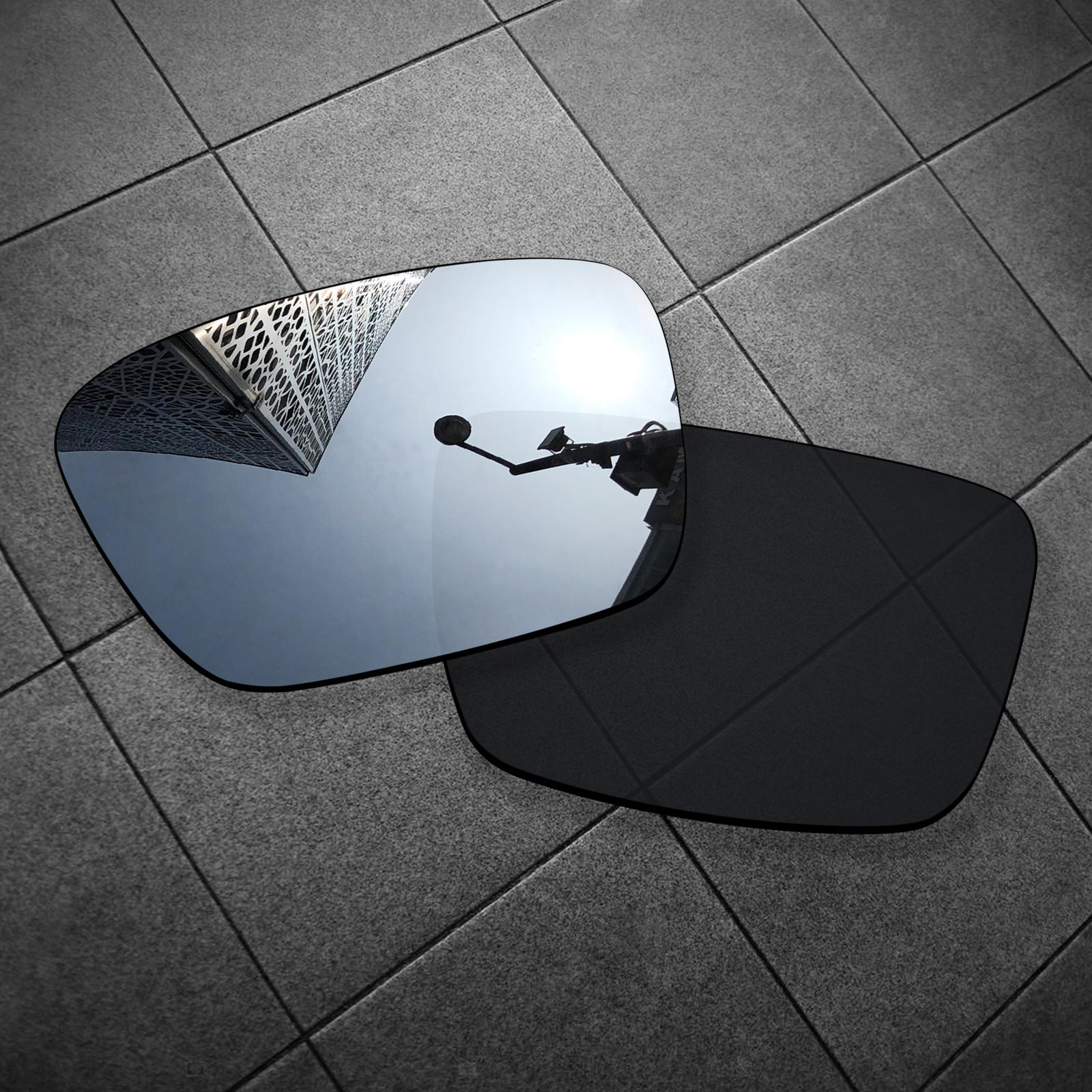 2 Pairs POLARIZED Replacement Lenses for-Oakley Fuel Cell OO9096 Black + Silver