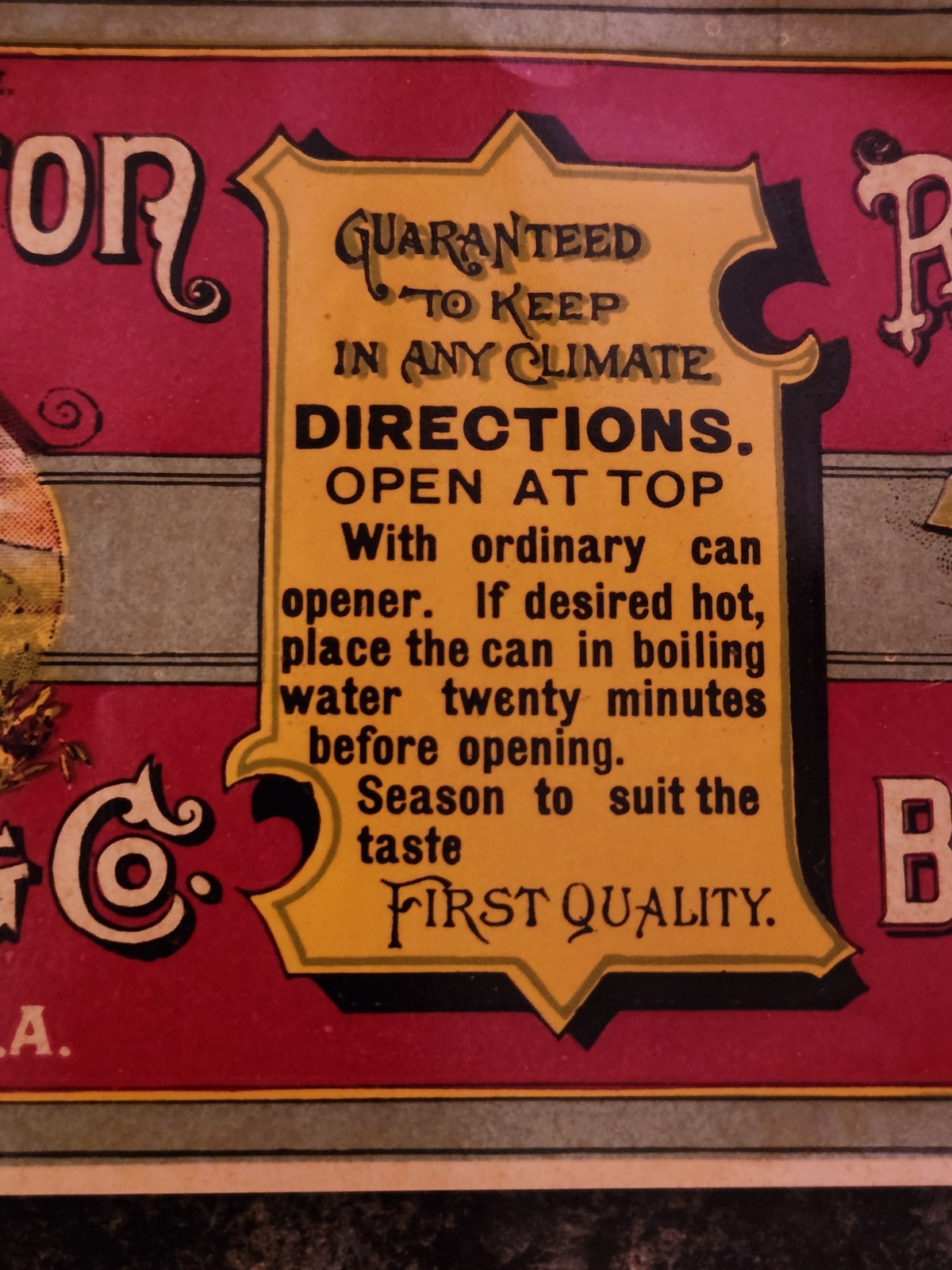 1890's VINTAGE CAN LABEL BOILED MUTTON RANGE CANNING CO. FORT MCKAVETT, TEXAS