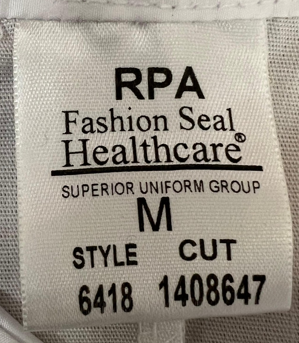 Women’s Fashion Seal 6418 White Lab Coat Size M 14–16 Fluid Resistant Snap Front