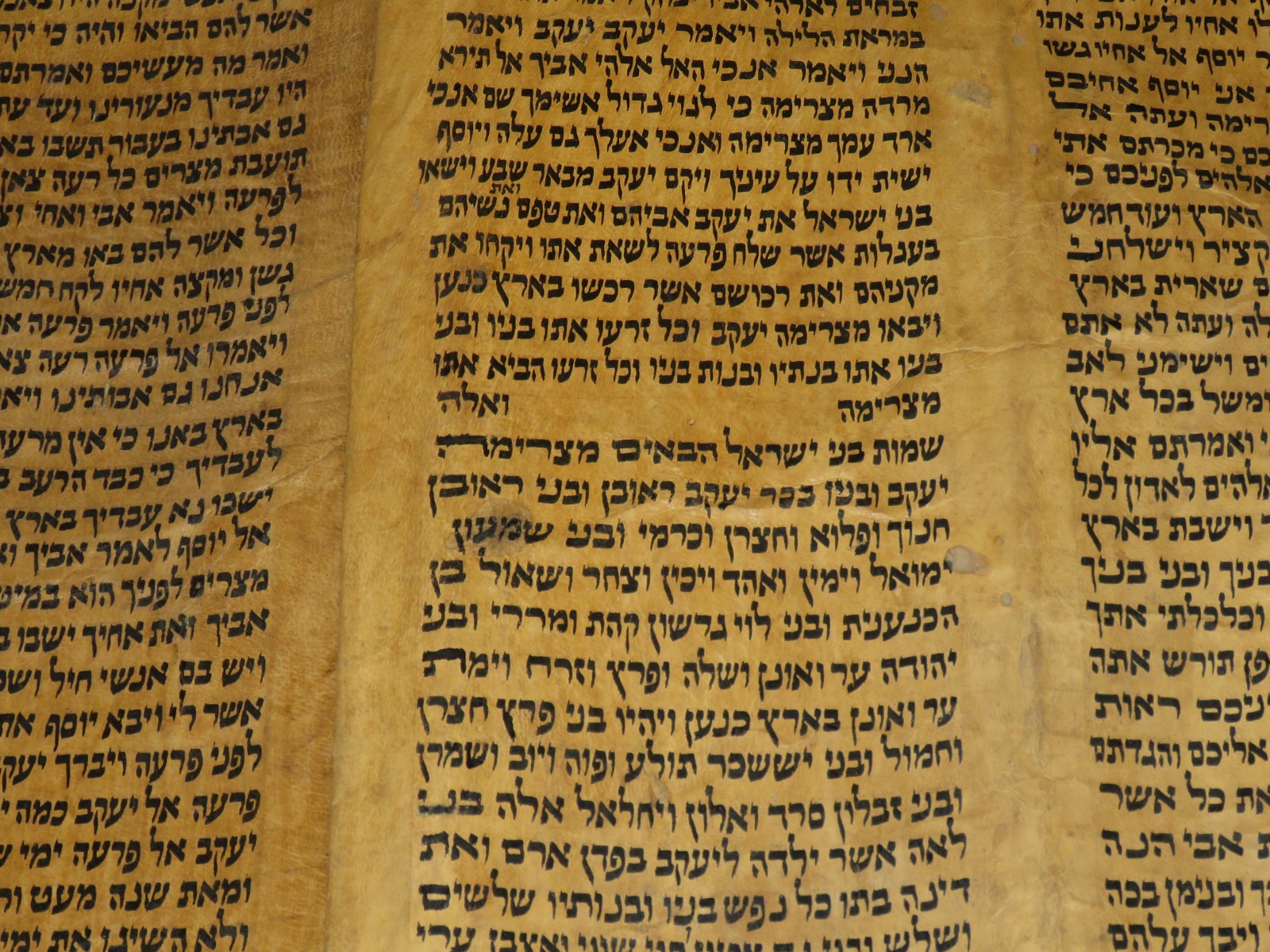 TORAH SCROLL BIBLE VELLUM MANUSCRIPT 300 YRS OLD YEMEN COMPLETE Book of Genesis