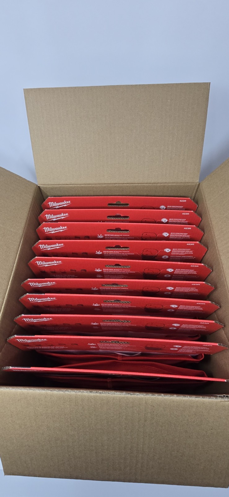 Box of (10) Milwaukee 423R Multi-functional Neck Gaiters, Red NEW