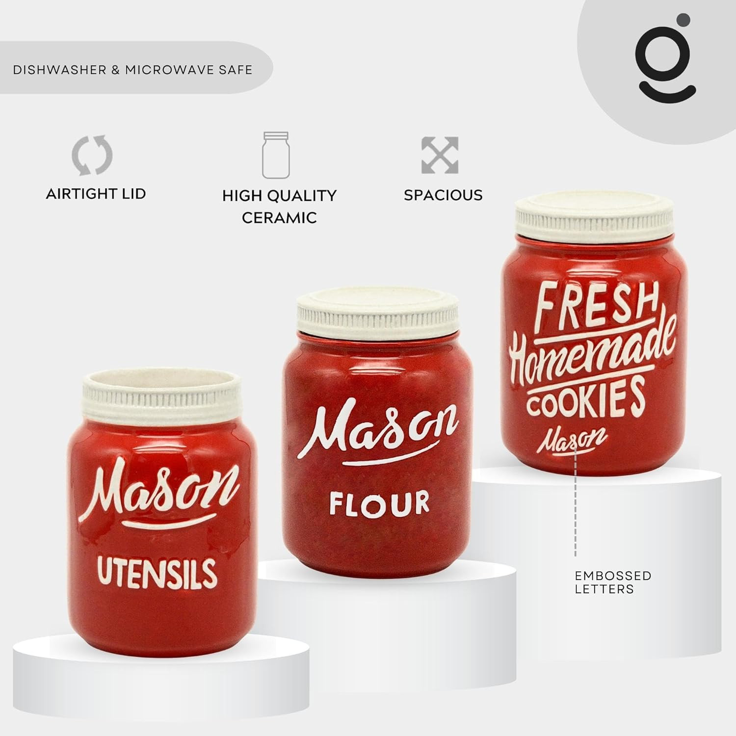 Mason Jar Flour Container - Decorative Flour Canister Mason Jars - Kitchen Food