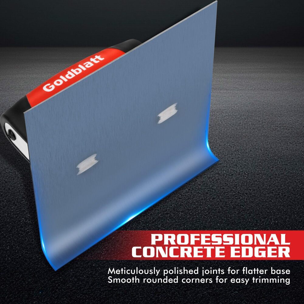 Goldblatt Concrete Edger Tool Concrete Finish Tools 6x6" Steel Edger 1/2"R 5/8"D