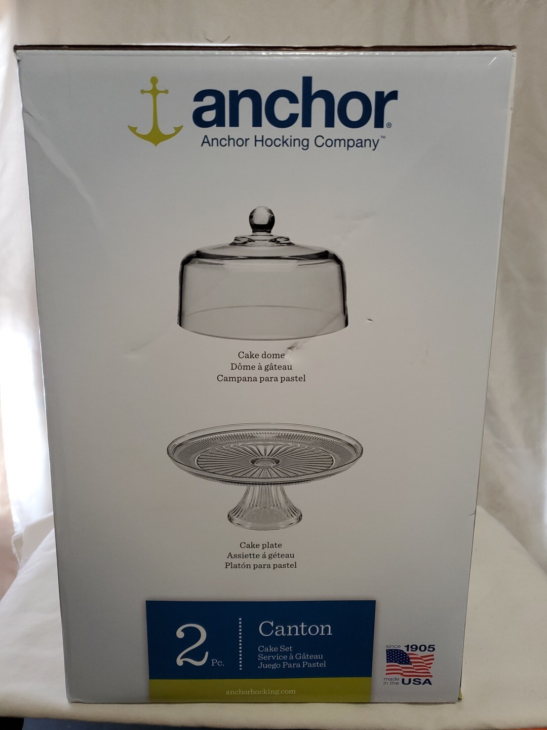Anchor Hocking Company Cake Set / Dome New In Box