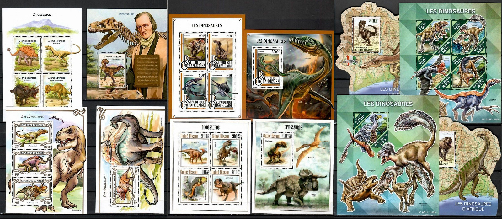 Dinosaurs Prehistoric animals Collection 100 sheets MNH Yvert CV 1,645€ #CNA210