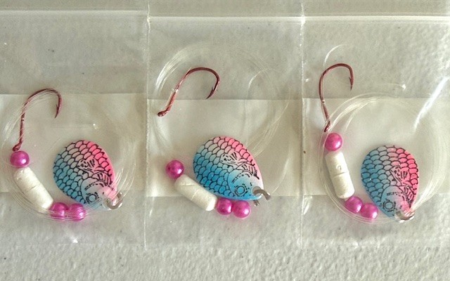 SUZIES SPINNERS-Walleye Crawler Harness 30 Pack 1 Hook Floater #3 Colorado Blade