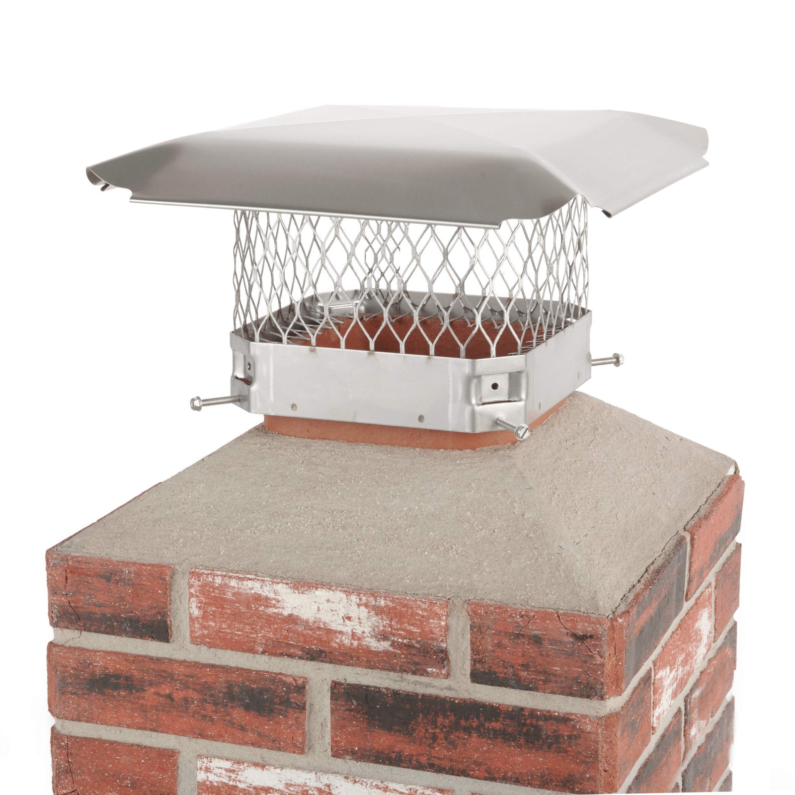 Draft King SS99U Bolt On Stainless Steel Single Flue Chimney Cap, 9” x 9”