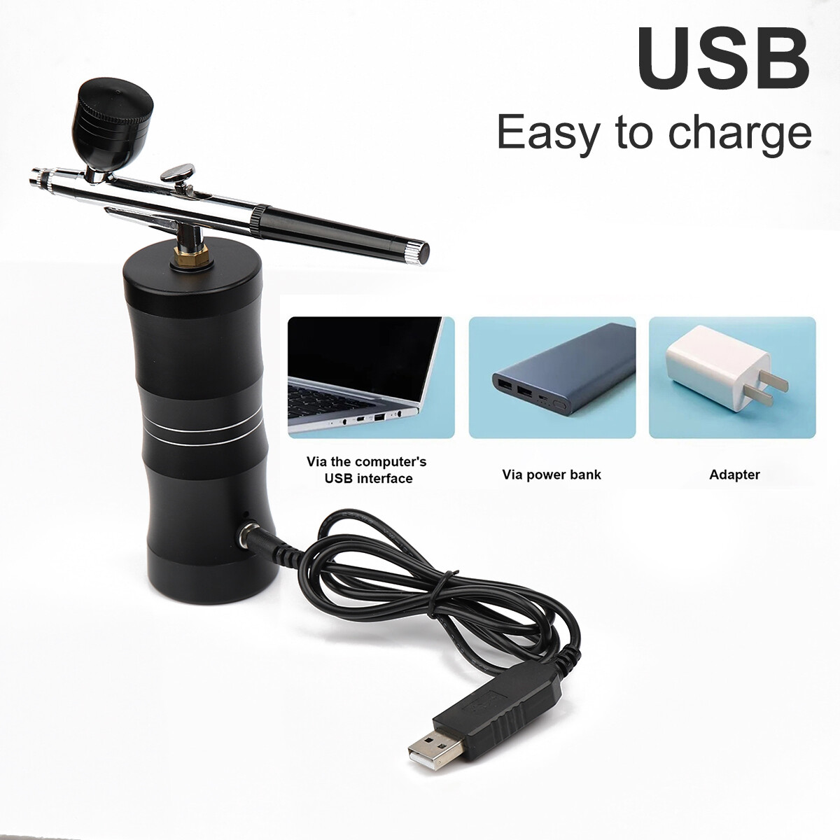 Portable Air Compressor Kit Airbrush Paint Spray Gun Nail Art Tattoo Airbrush US