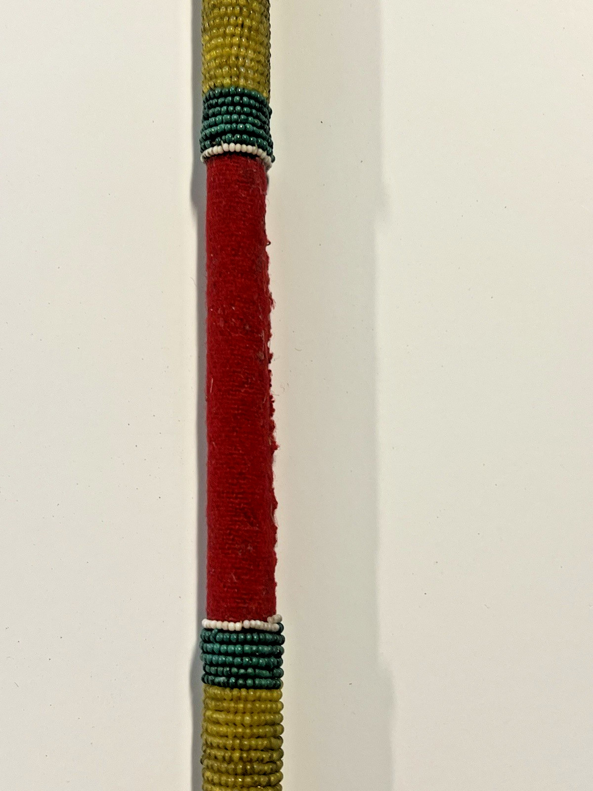 Coup Stick; Original Native American Indian Beaded Hide Wood ; 29"; Late 1800s