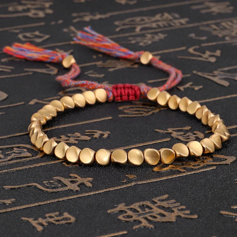 Tibetan Copper Twisted Beads Healing Reiki Handmade Men Women Lucky Bracelet