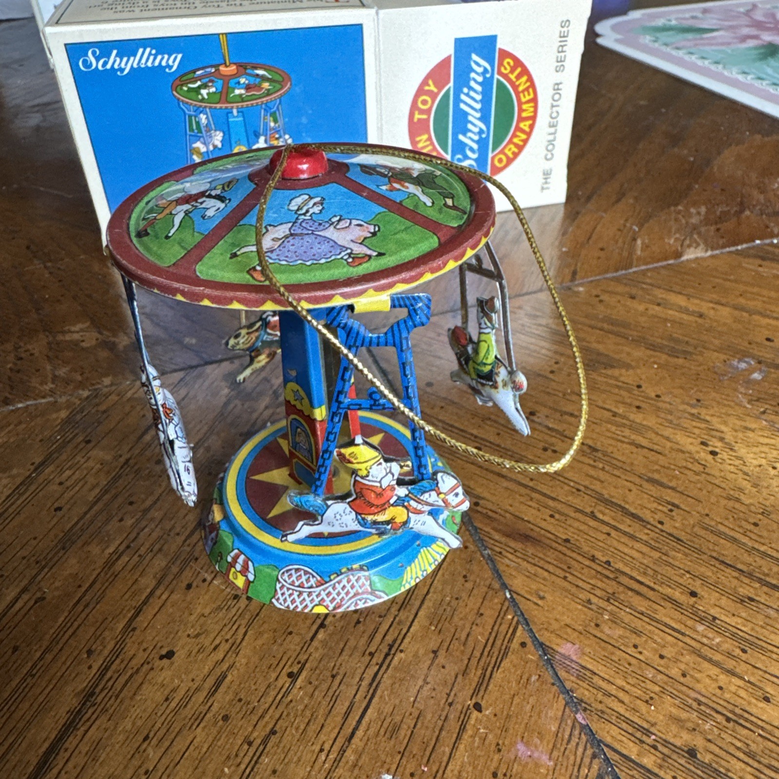 Vintage Schylling Miniature Tin Collector Series 90's Carousel w/Box