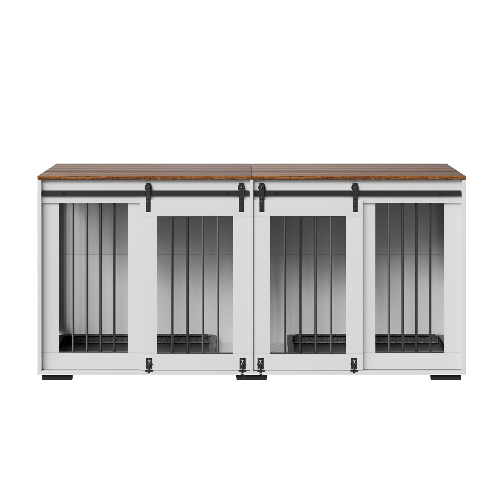 Dog Crate Furniture 72 in Indoor Wooden Dog Kennel with Tray Heavy Duty