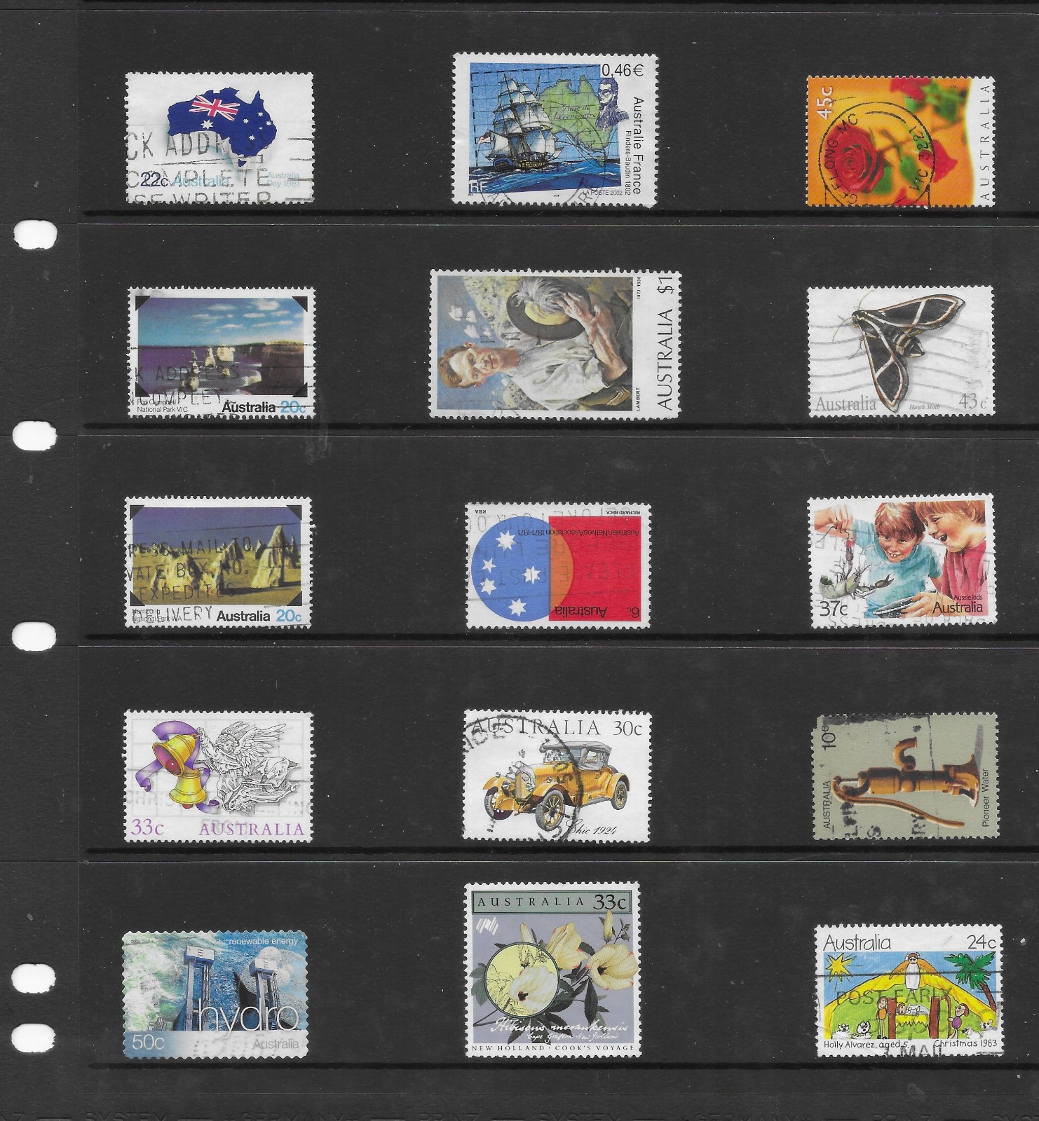 Australia 15 sheets used stamps (sheets not included)