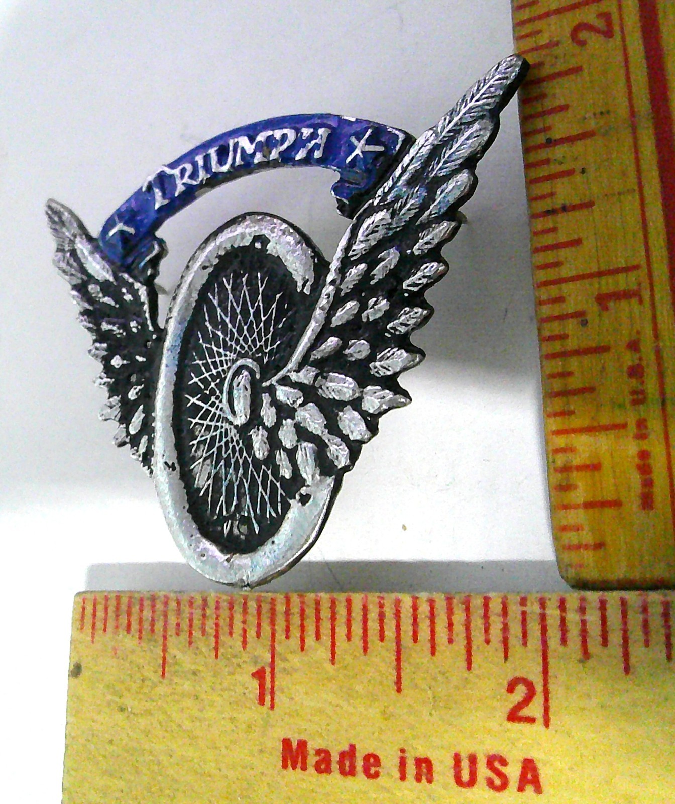 Triumph pin vintage collectible old British motorcycle pinback biker memorabilia